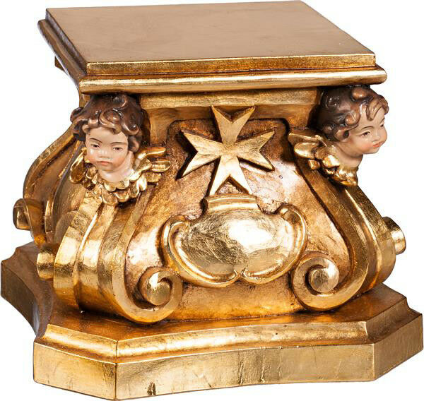 Base Pedestal Support Statue With Witness Di Putto In Wood