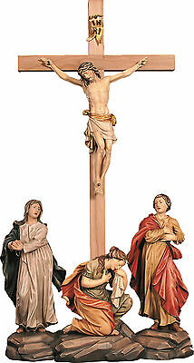 Crocefissione Crucifixion Group Im Holz ScolpitoCm 44x23 