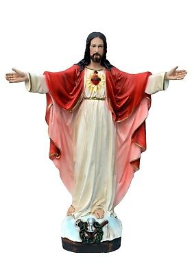 Statua Sacro Cuore Di Gesu Resina Cm 65 